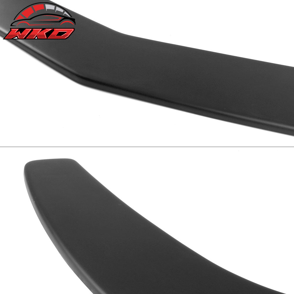 Fits 14-16 Benz CLA Class Front Bumper Lip Matte Black PP+2PC Splitter Rods Blue