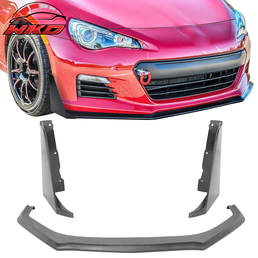 13-16 Subaru BRZ Front Bumper Lip + Front Splitter Winglet CS Style PU | Wholesale - Wikond Auto