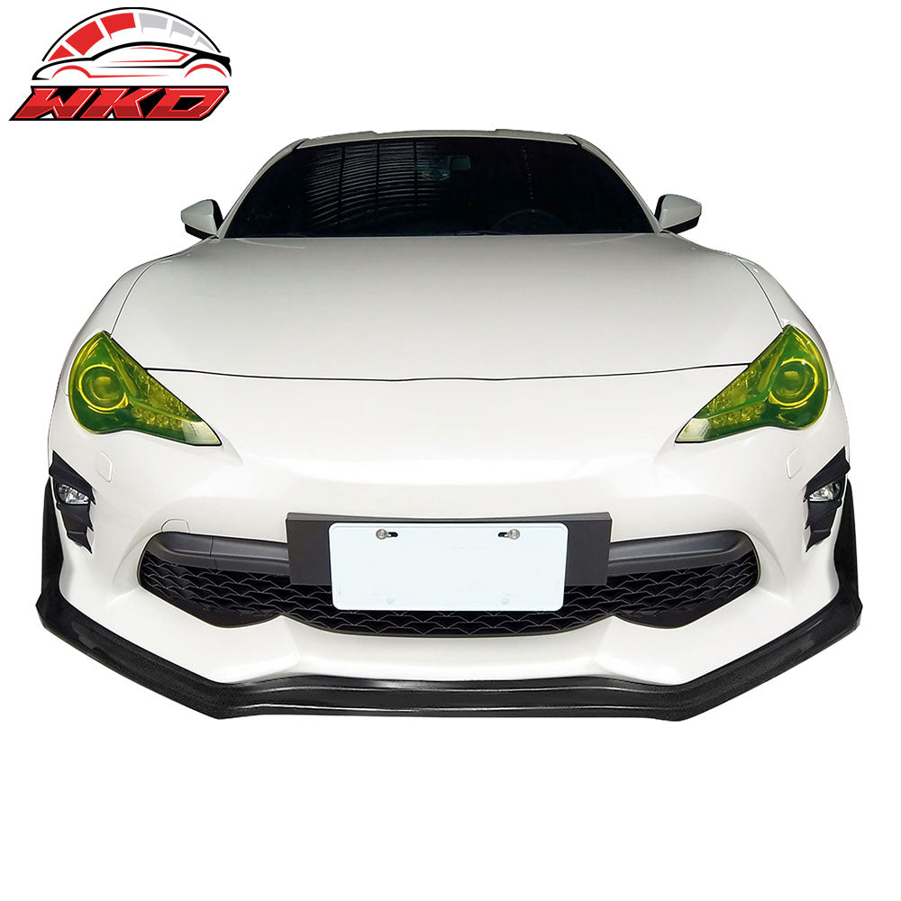 Fits 17-20 Toyota 86 Front Bumper Lip + 2PCS Front Splitter Winglets CS Style PU