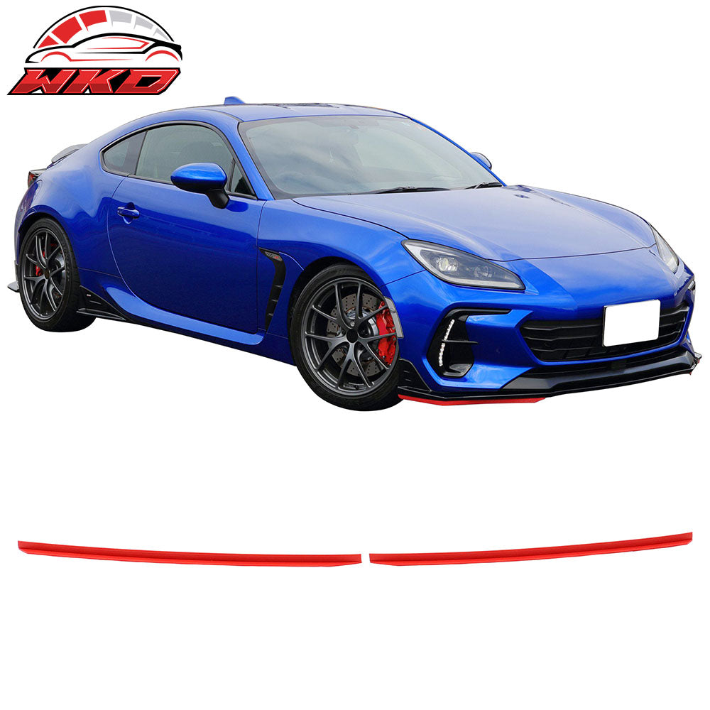 Fits 22-25 Subaru BRZ Coupe 2-Door STI Front Bumper Lip + EPDM Red Lip Protector