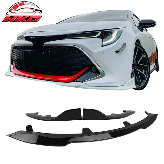 Fits 19-21 Toyota Corolla Auris E210 Hatchback 3PCS Front Bumper Lip Gloss Black