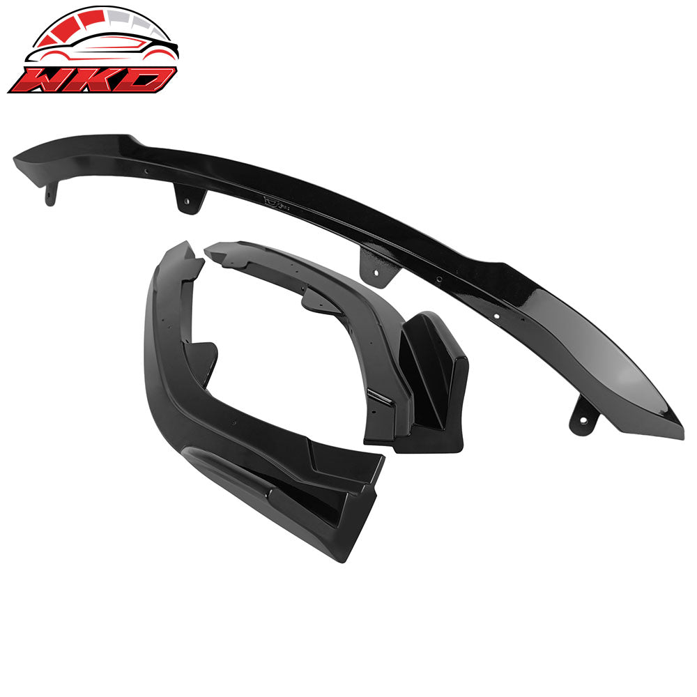 Fits 19-21 Toyota Corolla Auris E210 Hatchback 3PCS Front Bumper Lip Gloss Black
