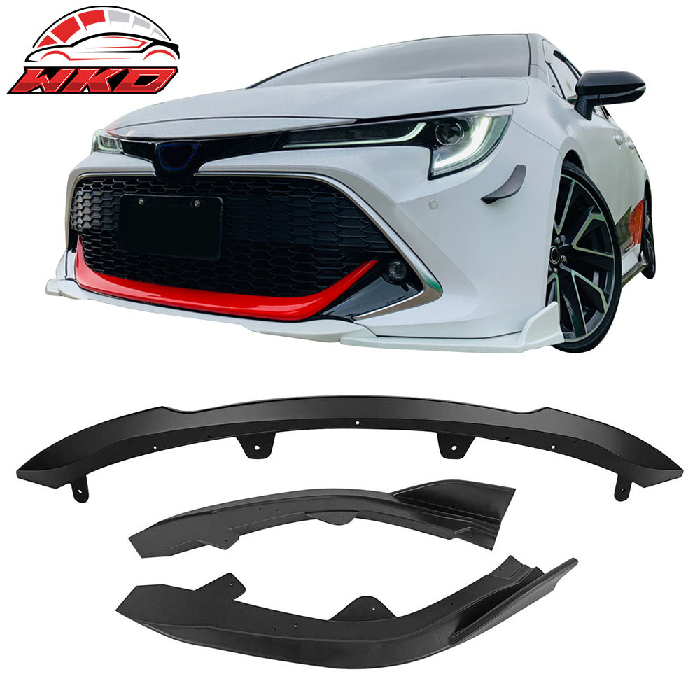 Fits 19-21 Toyota Corolla Auris E210 Hatchback 3PCS Front Bumper Lip Matte Black