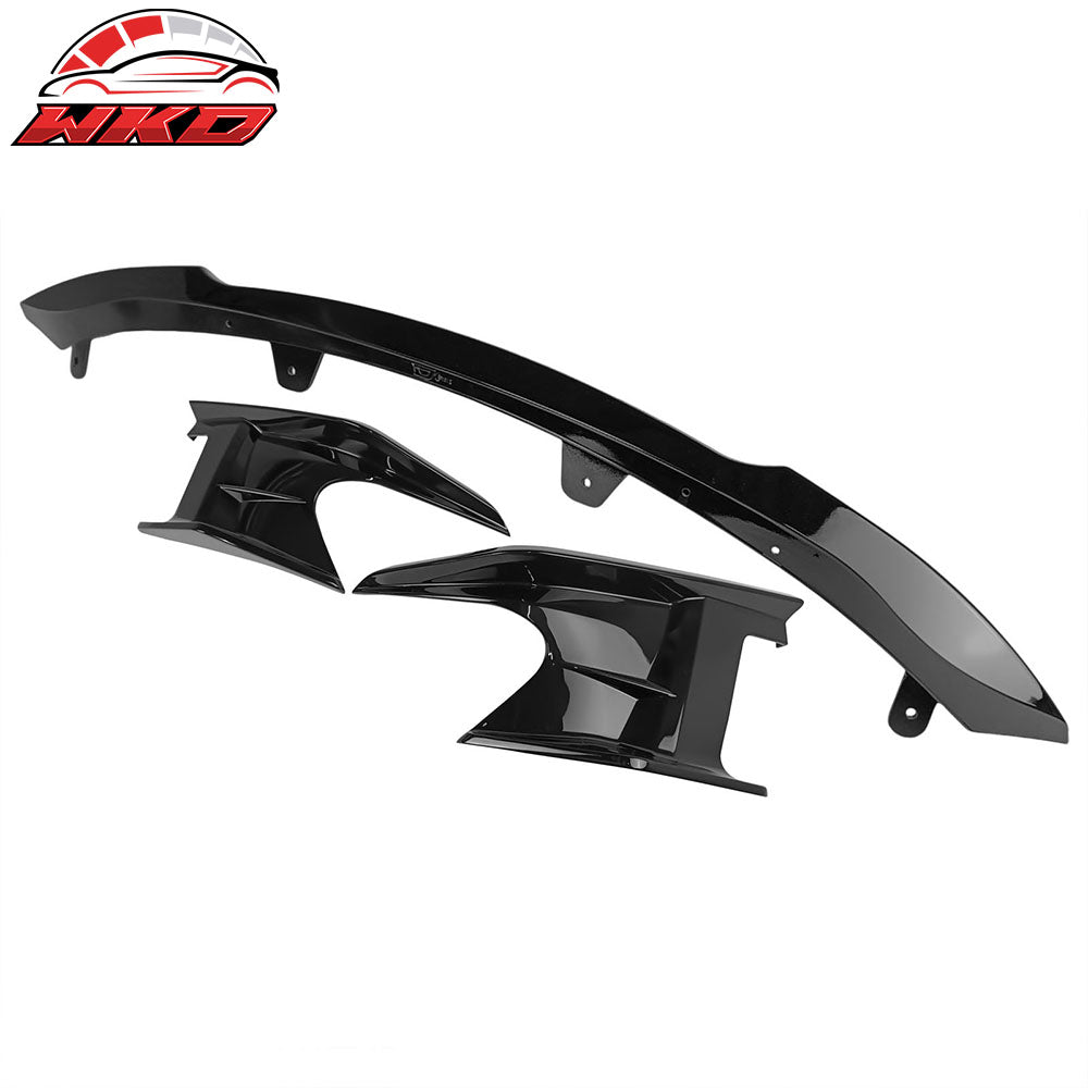 Fits 19-22 Toyota Corolla Front Bumper Lip Spoiler Gloss Black ABS Side Canards
