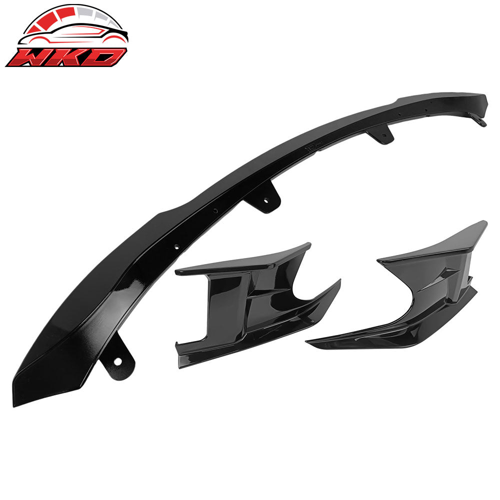 Fits 19-22 Toyota Corolla Front Bumper Lip Spoiler Gloss Black ABS Side Canards