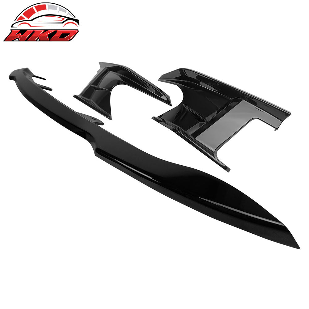 Fits 19-22 Toyota Corolla Front Bumper Lip Spoiler Gloss Black ABS Side Canards