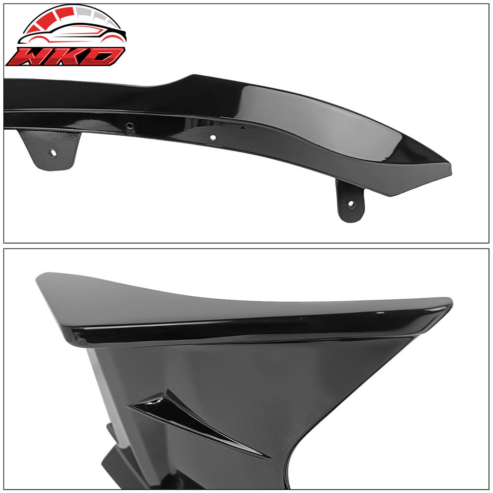 Fits 19-22 Toyota Corolla Front Bumper Lip Spoiler Gloss Black ABS Side Canards