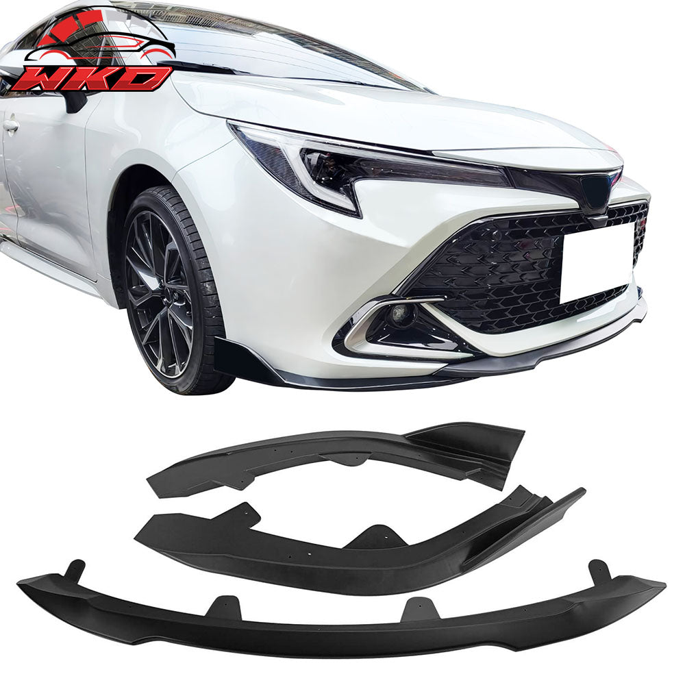 Fits 22-25 Toyota Corolla Auris E210 Hatchback 3PCS Front Bumper Lip Matte Black