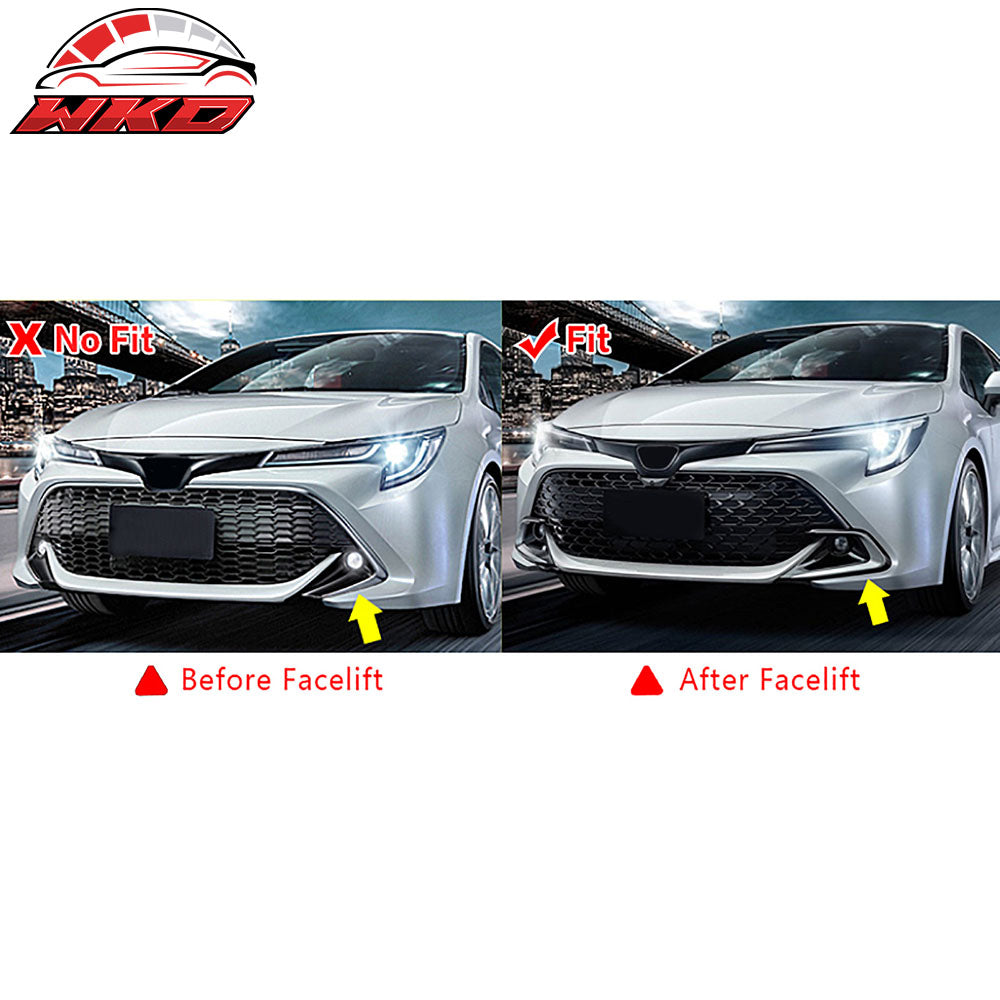 Fits 23-25 Toyota Corolla 5-Door 2PC Side Canards + Front Bumper Lip Gloss Black