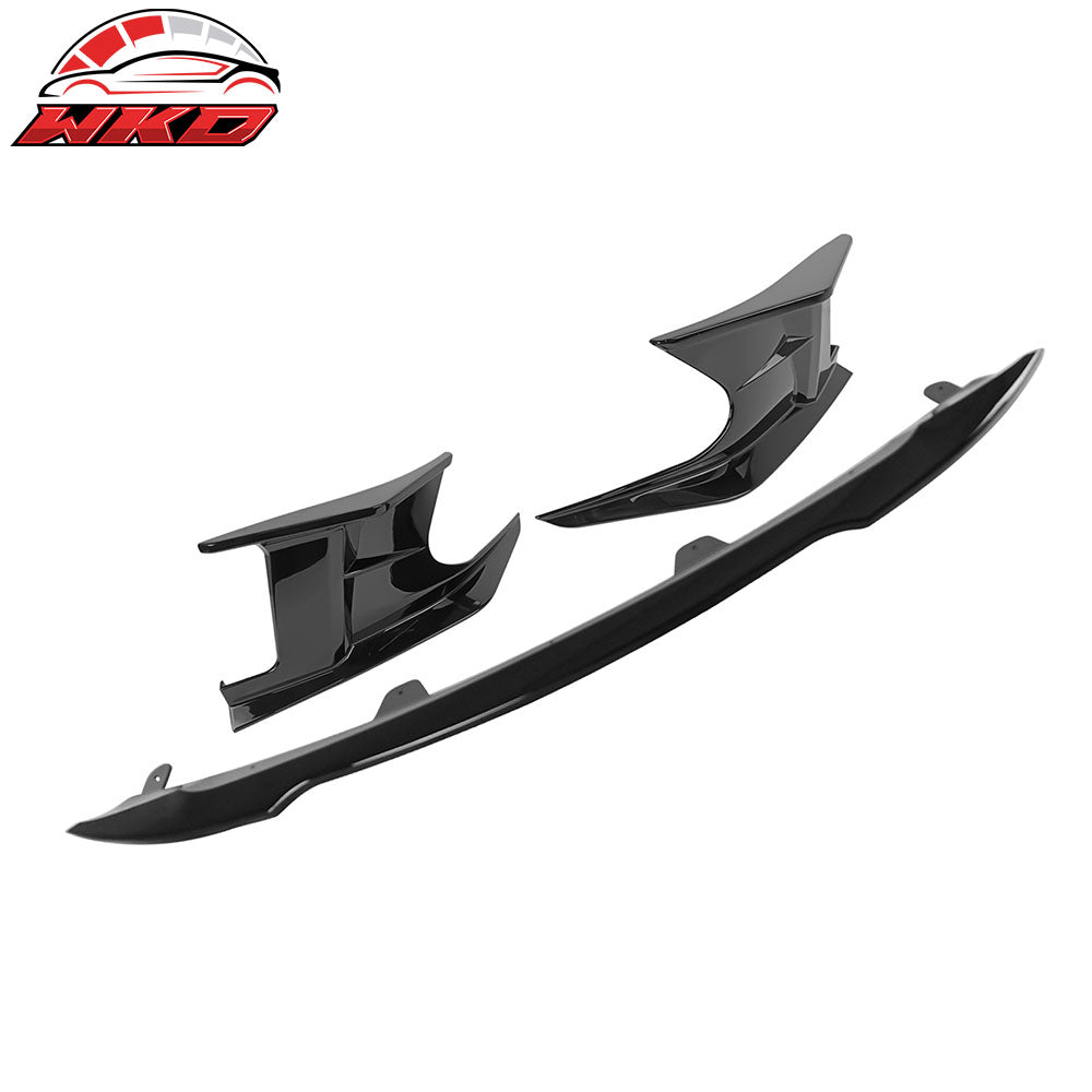 Fits 23-25 Toyota Corolla 5-Door 2PC Side Canards + Front Bumper Lip Gloss Black