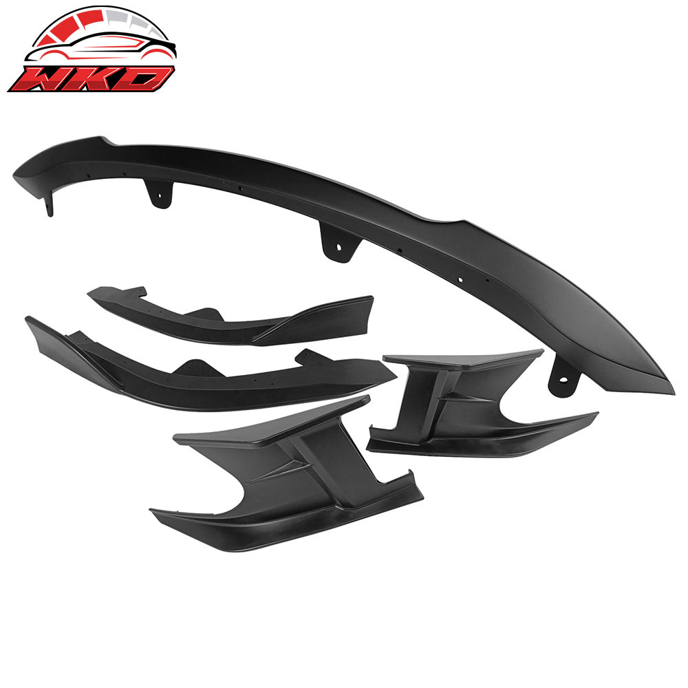 Fits 19-22 Toyota Corolla 3PCS Front Bumper Lip + 2PCS Side Canards Matte Black
