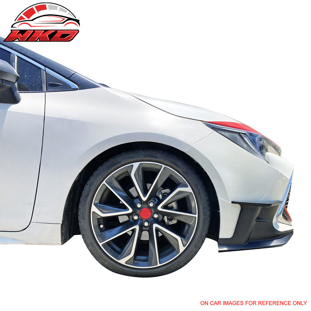 Fits 23-25 Toyota Corolla Auris 3PC Front Bumper Lip 2PC Side Canard Gloss Black