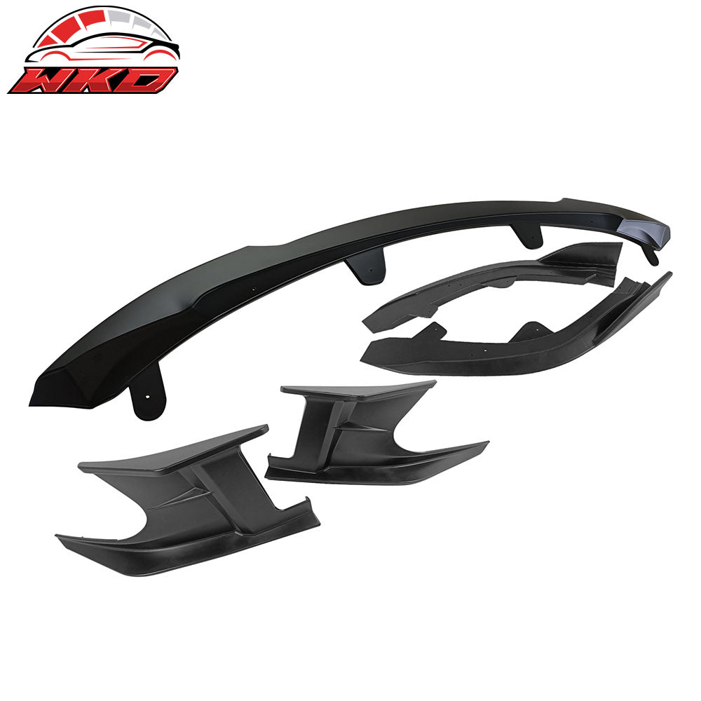 Fits 23-25 Toyota Corolla Auris 3PC Front Bumper Lip 2PC Side Canard Matte Black
