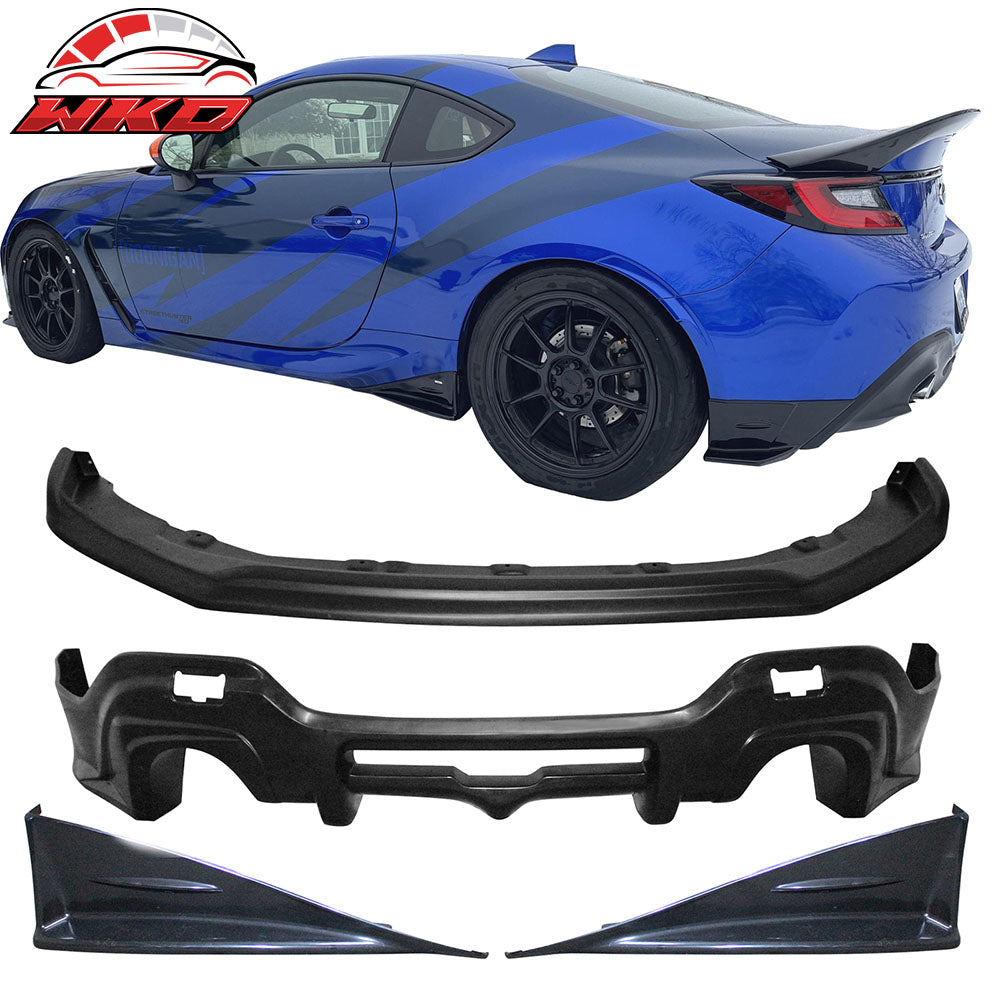 Fits 22-25 Subaru BRZ PU Front Lip& Rear Diffuser& Side Skirts Winglets Body Kit