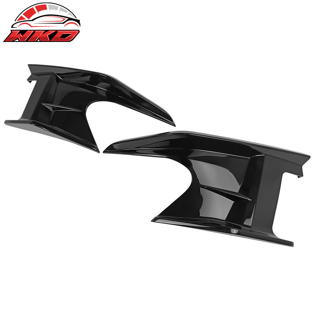 Fits 19-25 Toyota Corolla E210 Gloss Black Front Bumper Splitters + Side Canards