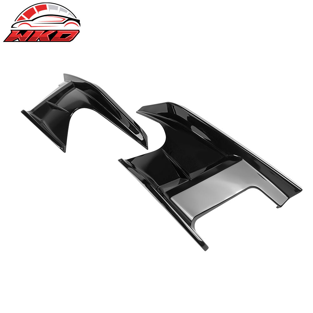 Fits 19-25 Toyota Corolla E210 Gloss Black Front Bumper Splitters + Side Canards