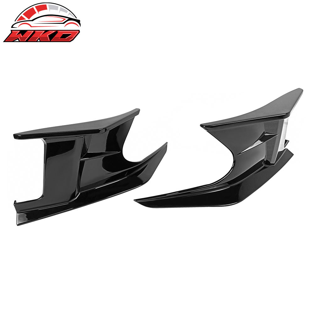 Fits 19-25 Toyota Corolla E210 Gloss Black Front Bumper Splitters + Side Canards