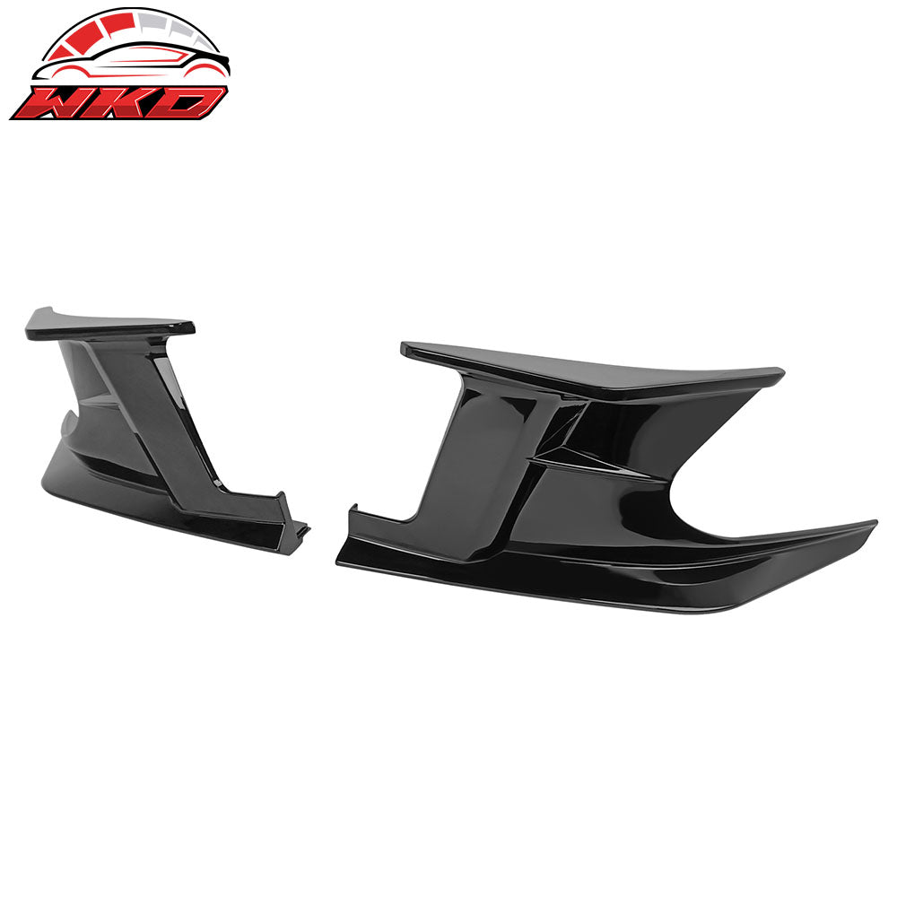 Fits 19-25 Toyota Corolla E210 Gloss Black Front Bumper Splitters + Side Canards