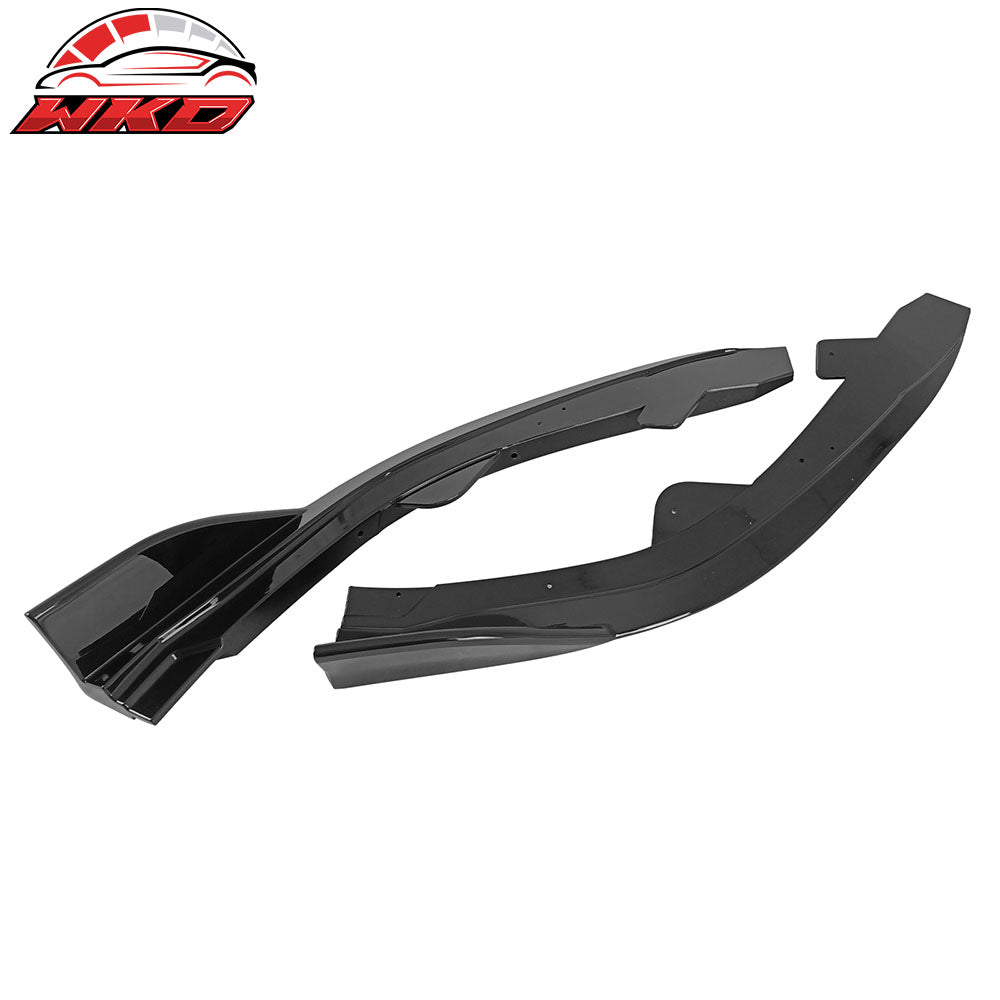 Fits 19-25 Toyota Corolla E210 Gloss Black Front Bumper Splitters + Side Canards