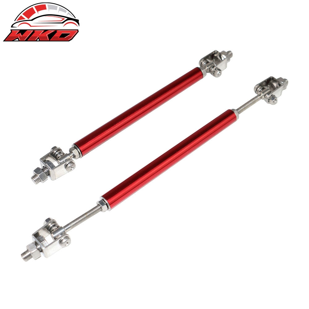 Fits 17-21 Honda Civic Hatchback Si AF Style Front Bumper Lip + Red Strut Rods