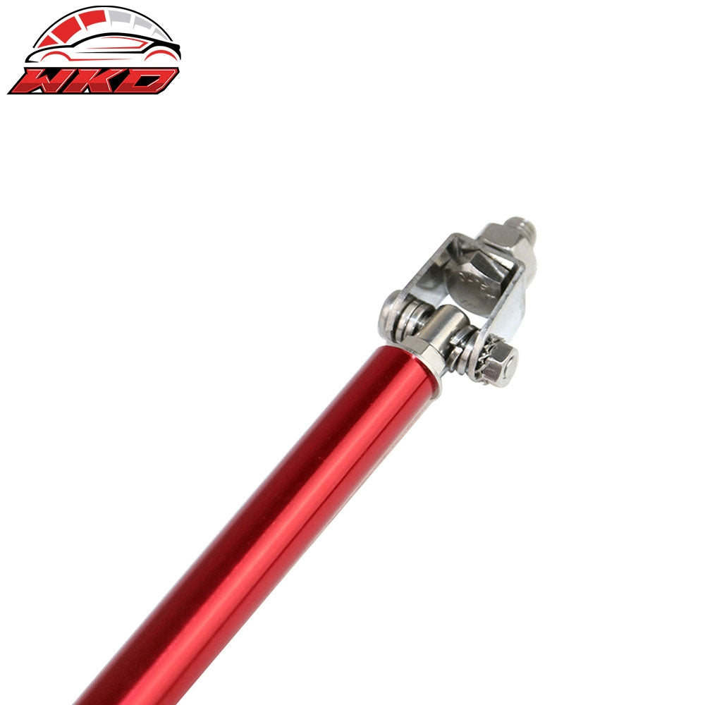 Fits 17-21 Honda Civic Hatchback Si AF Style Front Bumper Lip + Red Strut Rods