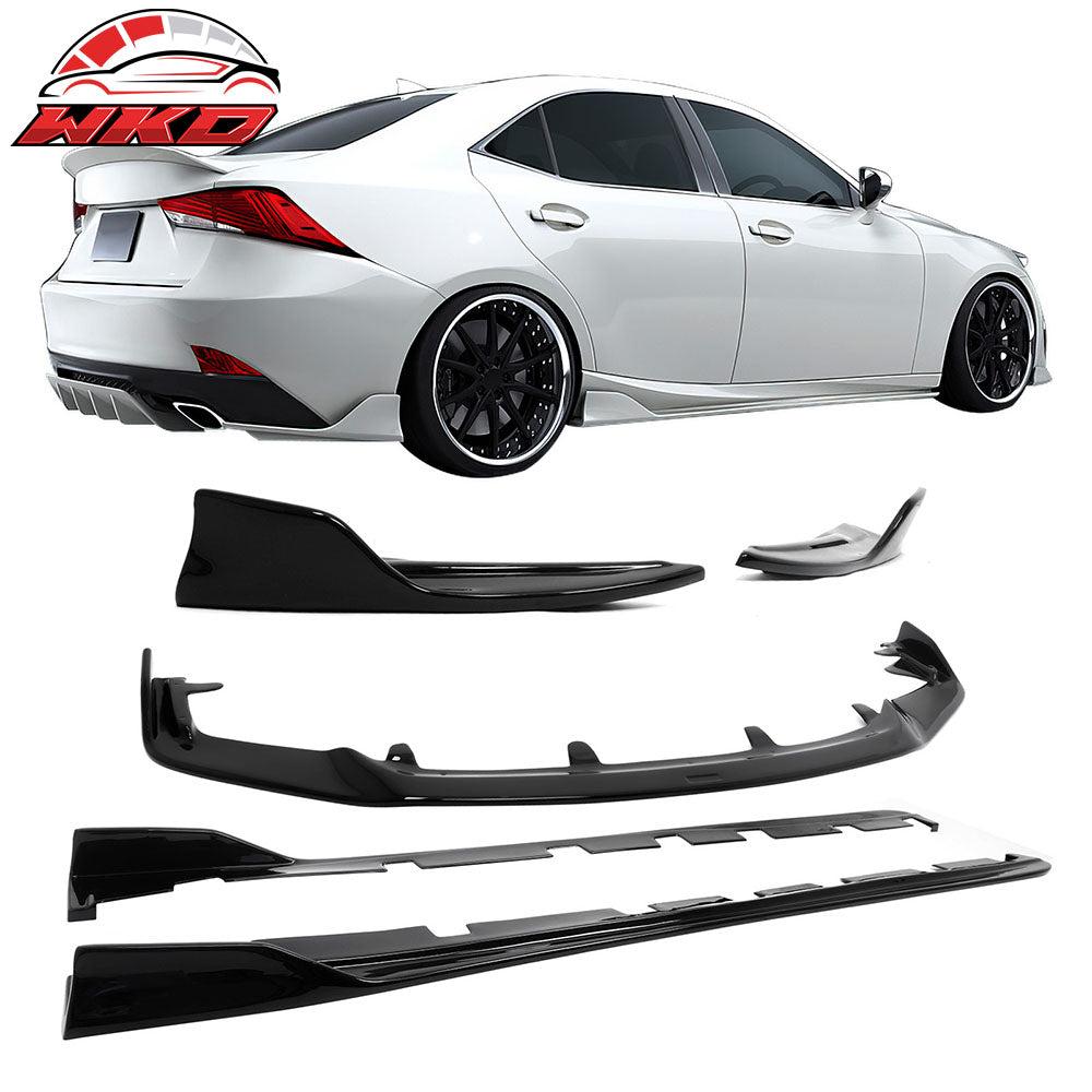 For 17-20 Lexus IS Artisan Style Front Lip& Rear Aprons& Side Skirts Gloss Black | Wholesale