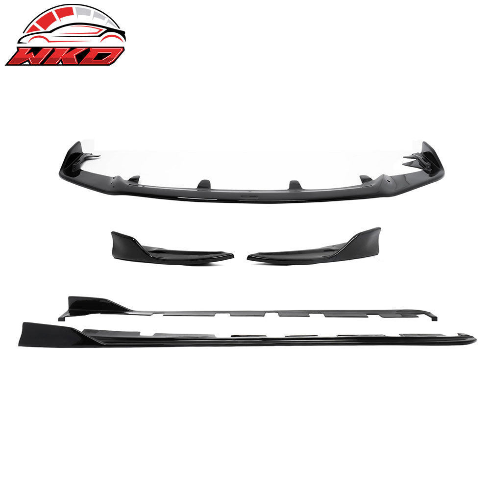 For 17-20 Lexus IS Artisan Style Front Lip& Rear Aprons& Side Skirts Gloss Black