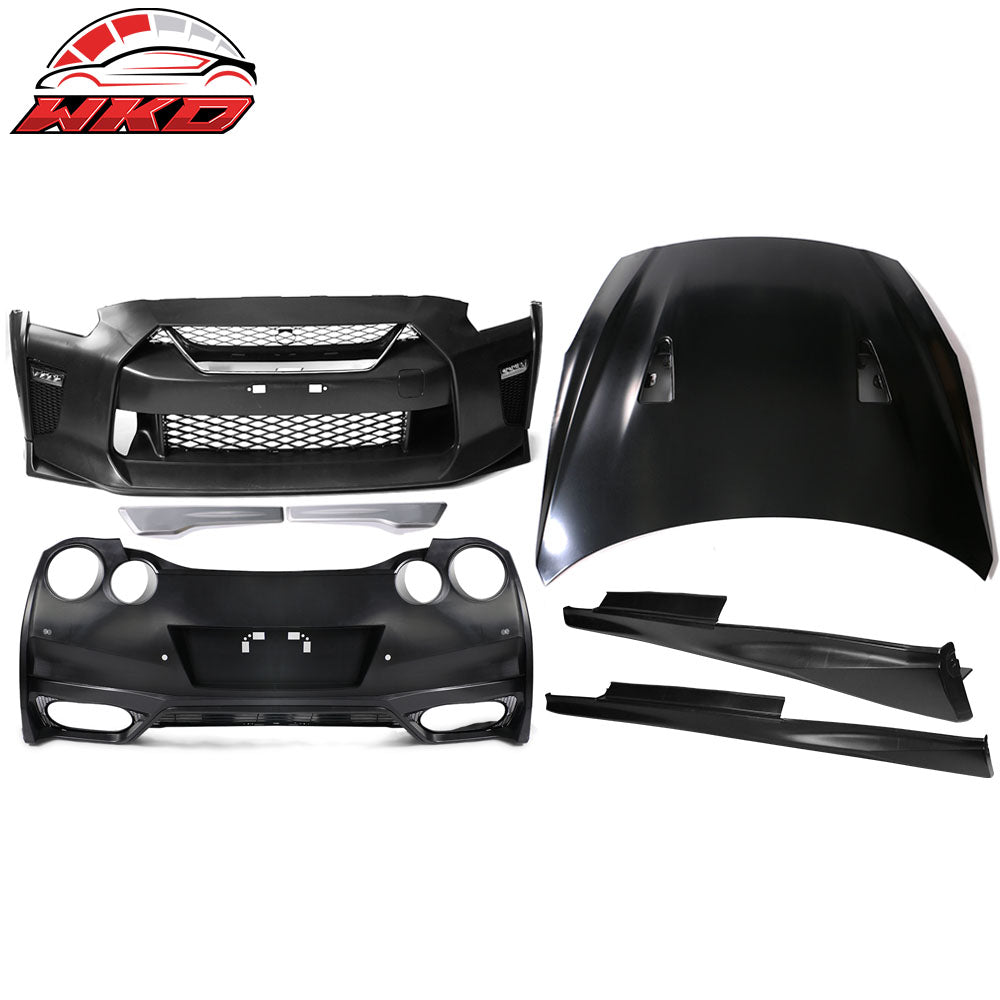 09-24 Nissan R35 GT-R Front + Rear Bumper Cover + Hood + 2PC Side Skirts PP | Wholesale