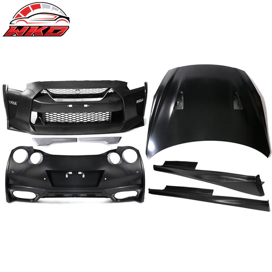 09-24 Nissan R35 GT-R Front + Rear Bumper Cover + Hood + 2PC Side Skirts PP | Wholesale