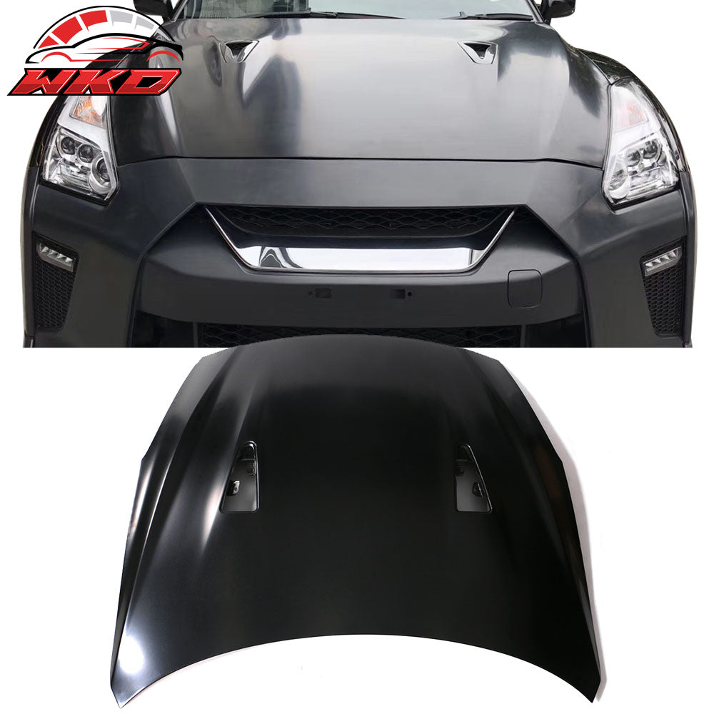 Fits 09-24 Nissan R35 GT-R Front + Rear Bumper Cover + Hood + 2PC Side Skirts PP