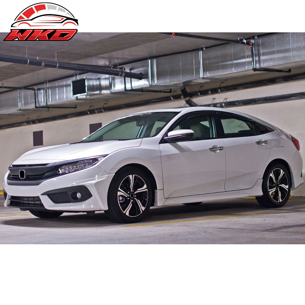 Fits 16-18 Honda Civic HFP Style Front & Rear Bumper Lip Apron Splitter Valance