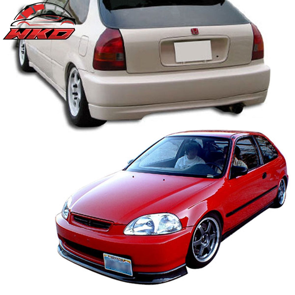 Wholesale Fits Honda Civic 96-98 3Dr Mugen PP Front + Rear Bumper Lip Spoiler 每 Bulk Orders & Dealer Pricing Available