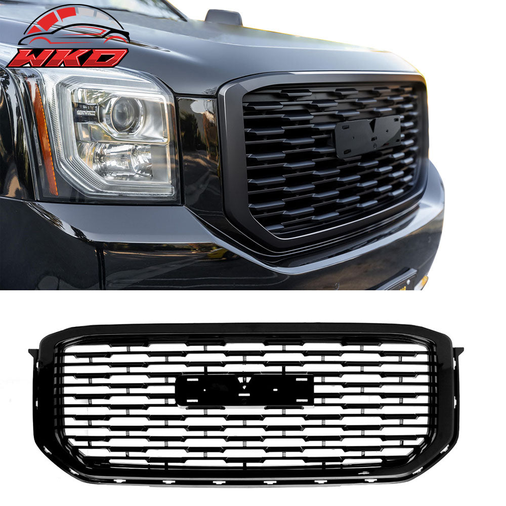 Fits 15-20 GMC Yukon Denali Style Front Upper Grille Replacement Unpainted ABS