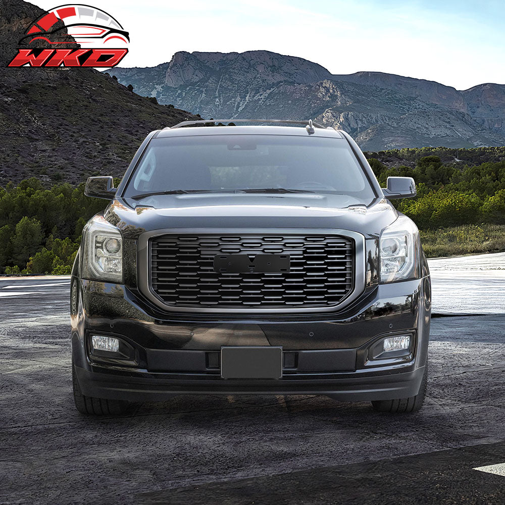 Fits 15-20 GMC Yukon Denali Style Front Upper Grille Replacement Unpainted ABS