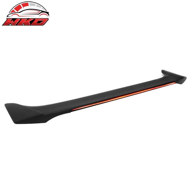 Wholesale 13-20 Ford Fusion Sedan Long LED Style Trunk Spoiler Matte Black ABS W/ LED