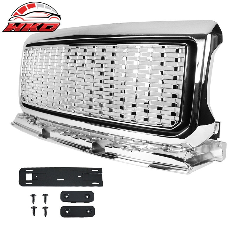 Fits 15-20 GMC Canyon Denali Style Front Bumper Hood Grille Replacement - Chrome