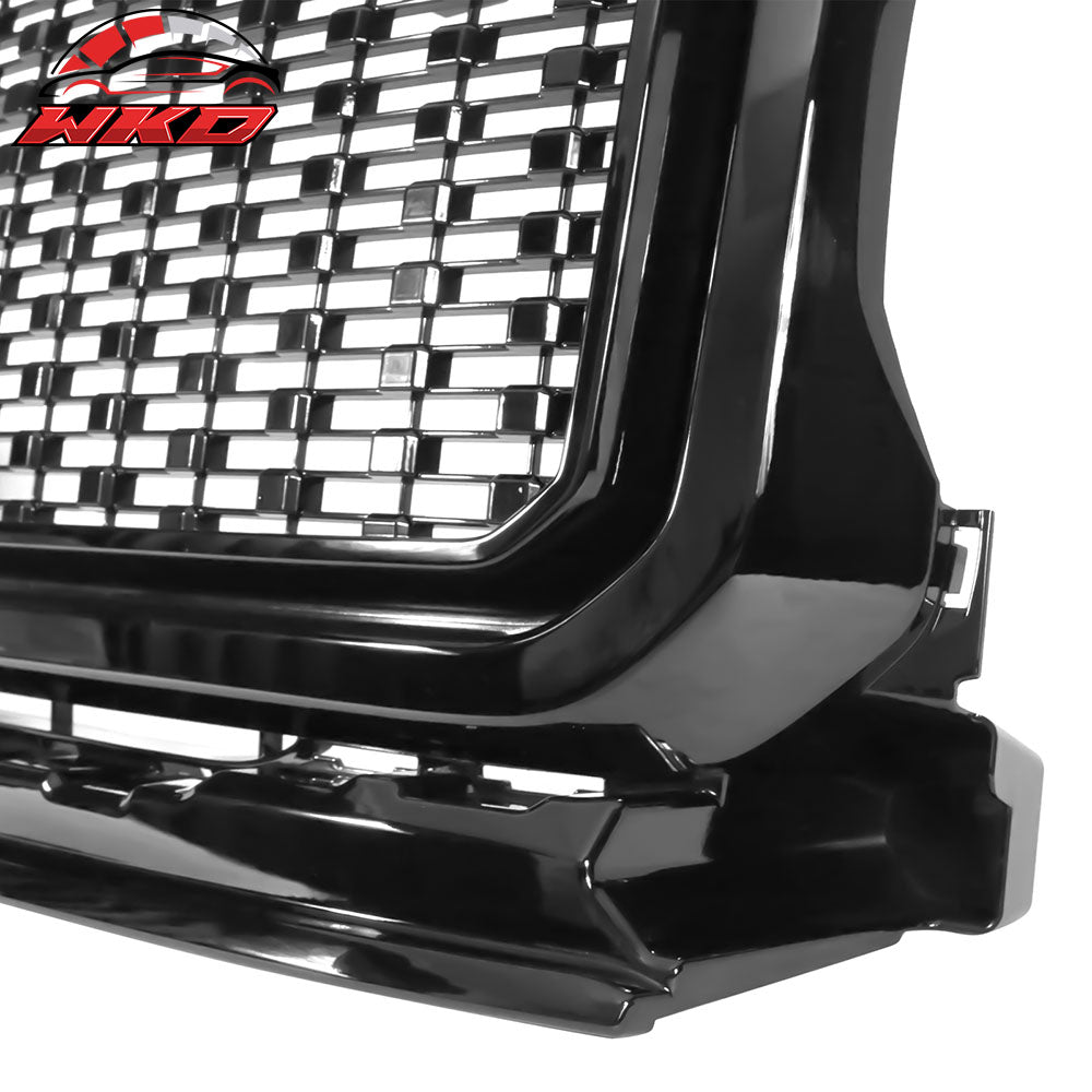 Fits 15-20 GMC Canyon Denali Style Bright Black Front Bumper Hood Upper Grille