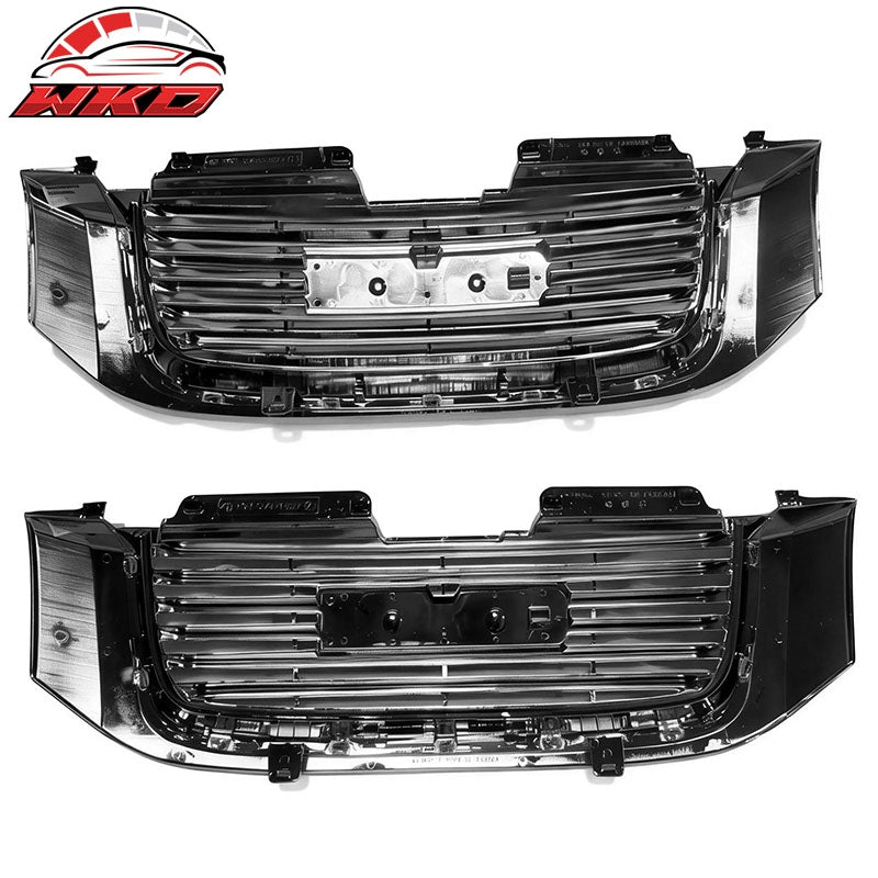 Fits 02-09 GMC Envoy Chrome Mesh Front Bumper Hood Upper Grille Grill Trim