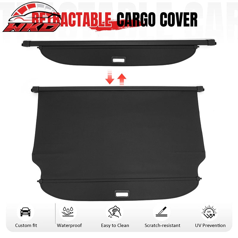 Fits 24-26 GMC Hummer EV SUV Carbon Fiber Texture Cargo Cover + TPE Backrest Mat