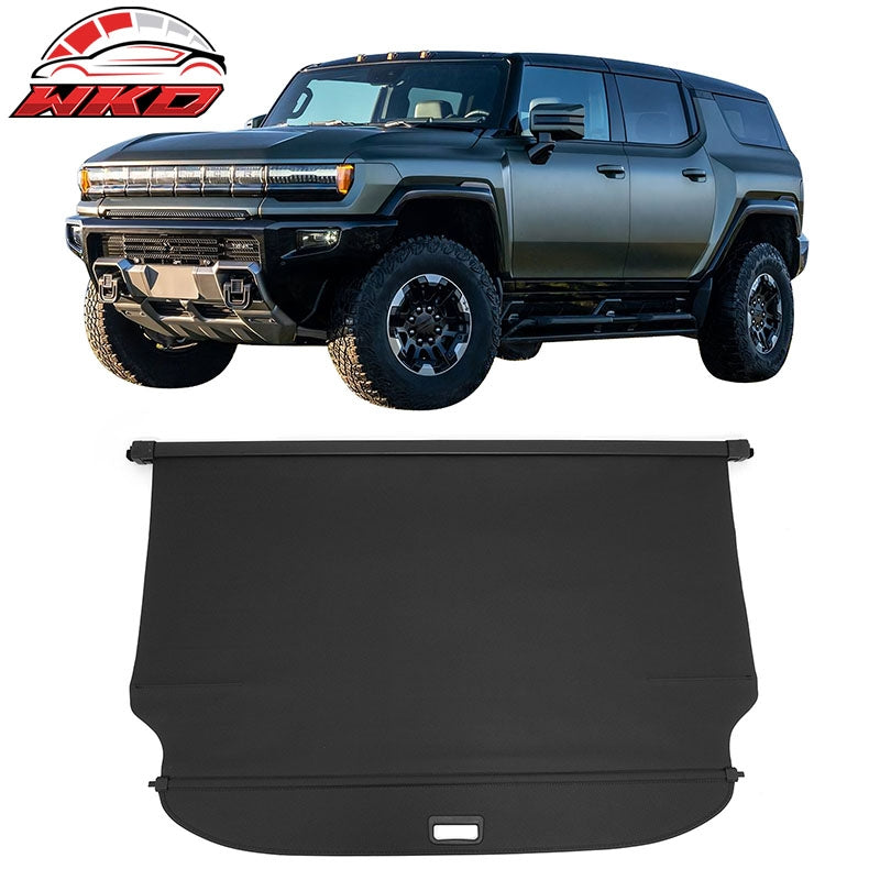 Fits 24-26 GMC Hummer EV SUV Retractable Rear Cargo Cover Carbon Fiber Texture