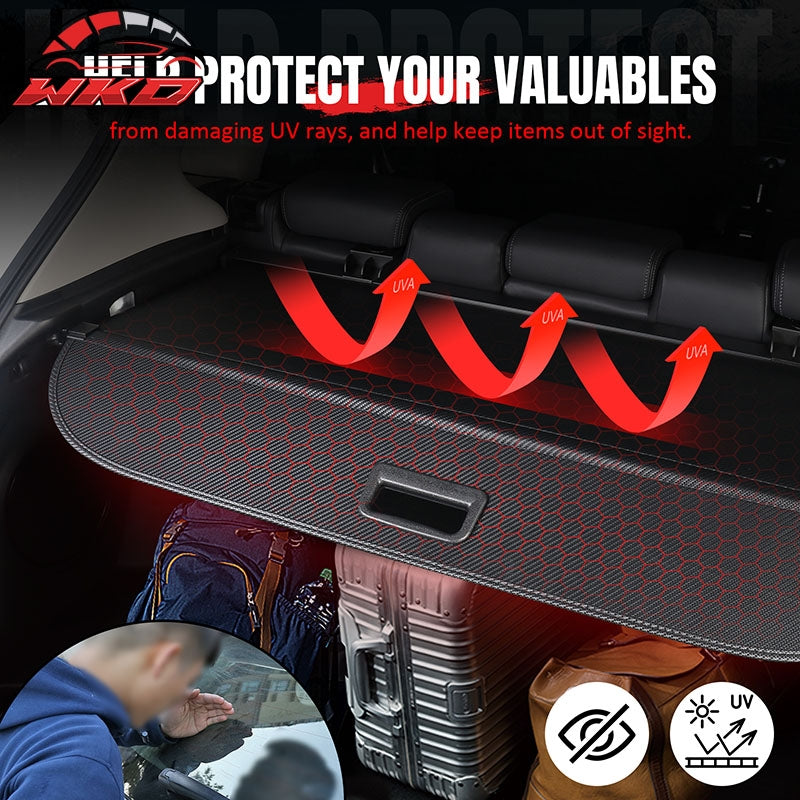 Fits 24-26 GMC Hummer EV SUV Retractable Rear Cargo Cover Carbon Fiber Texture