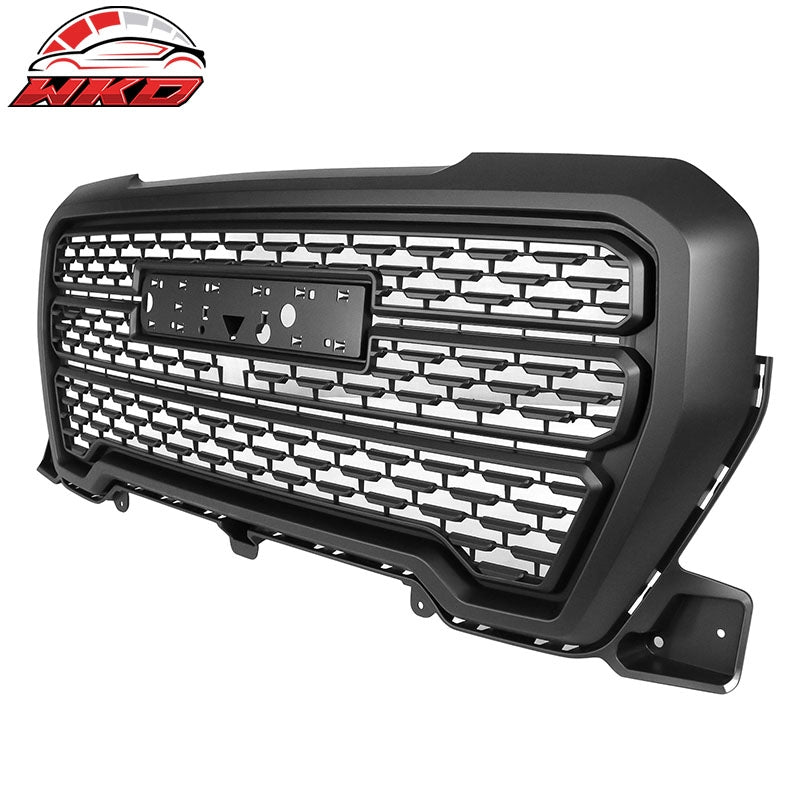 Fit 19-22 GMC Sierra 1500 Denali Style Front Upper Hood Grille Grill Matte Black