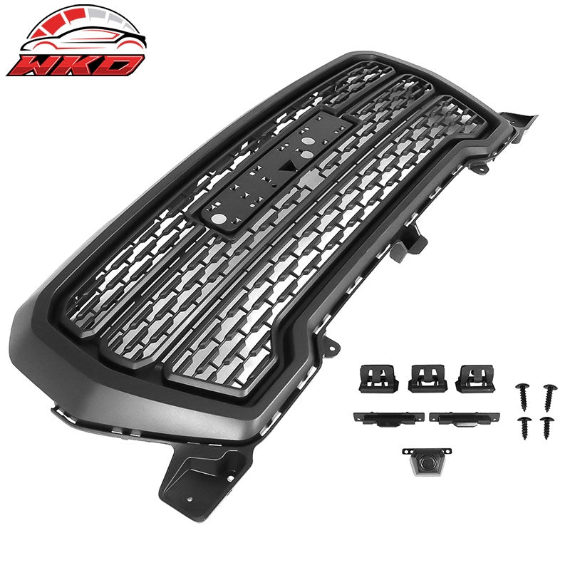 Fit 19-22 GMC Sierra 1500 Denali Style Front Upper Hood Grille Grill Matte Black