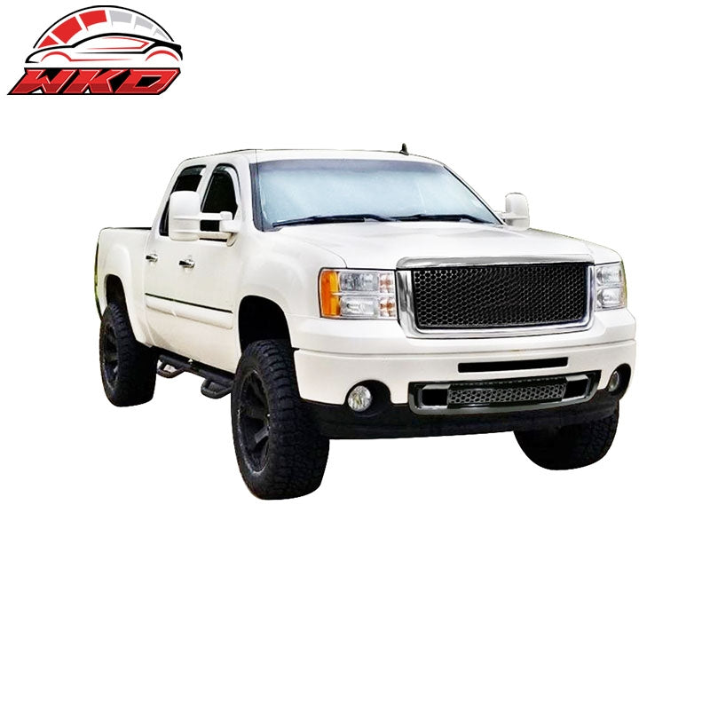 Fits 07-13 GMC Sierra 1500 Denali Front Hood Molding Upper Grille Gloss Black
