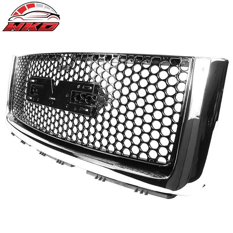 Fits 07-13 GMC Sierra 1500 Denali Front Hood Molding Upper Grille Gloss Black