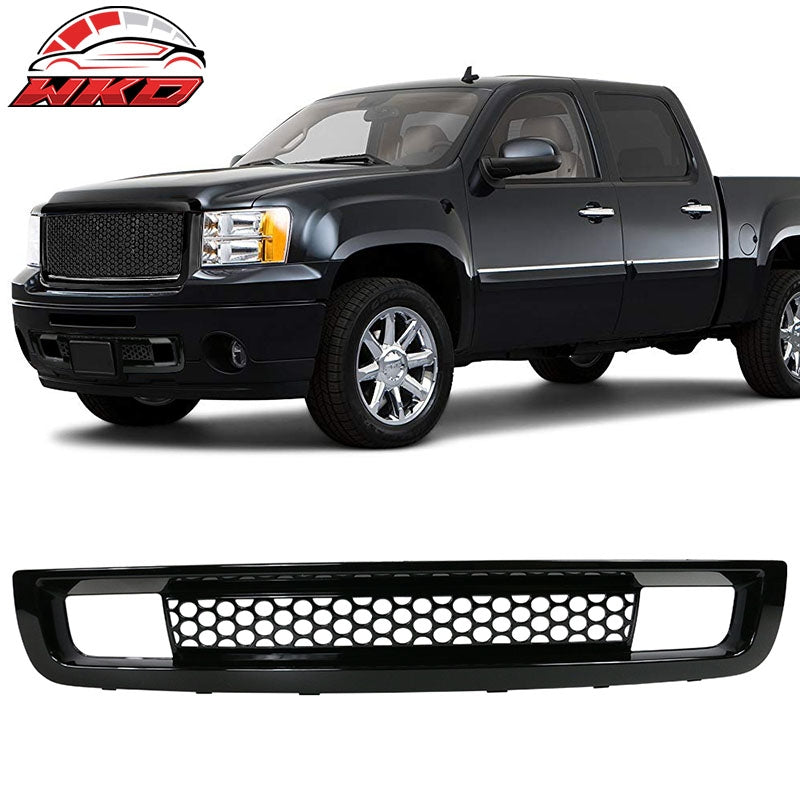 Wholesale 07-13 GMC Sierra 1500 Denali Front Bumper Lower Grille Grill Gloss Black