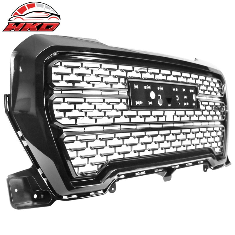 Fits 19-22 GMC Sierra 1500 Denali Style Upper Hood Grille Gloss Black
