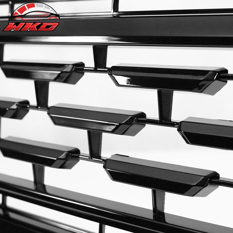 Fits 19-22 GMC Sierra 1500 Denali Style Upper Hood Grille Gloss Black