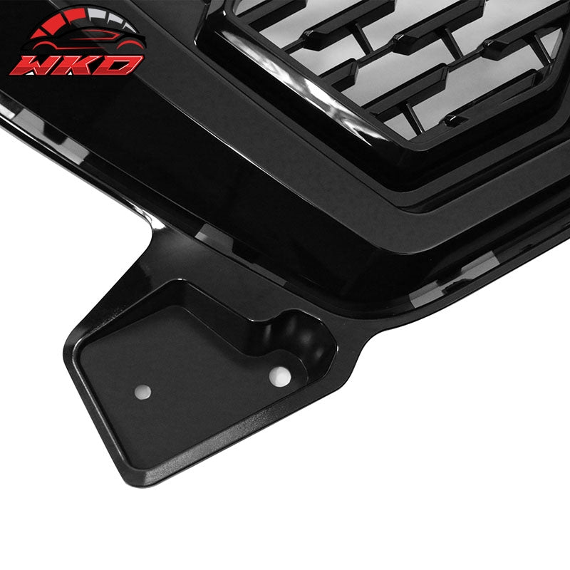 Fits 19-22 GMC Sierra 1500 Denali Style Upper Hood Grille Gloss Black