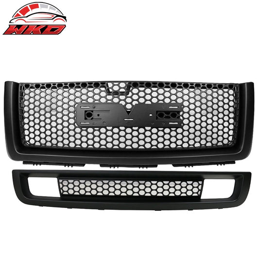 Wholesale 07-13 GMC Sierra 1500 Denali Upper Lower Bumper Grille Matte Black
